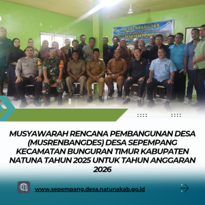 MUSYAWARAH RENCANA PEMBANGUNAN DESA (MUSRENBANGDES) DESA SEPEMPANG KECAMATAN BUNGURAN TIMUR KABUPATEN NATUNA TAHUN 2025 UNTUK TAHUN ANGGARAN 2026