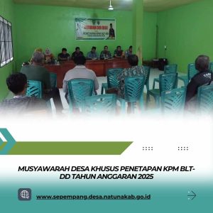 MUSYAWARAH DESA KHUSUS PENETAPAN KPM BLT-DD TAHUN ANGGARAN 2025